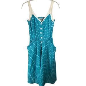 Tatyana Blue & White Vintage-Inspired Dress Size XS